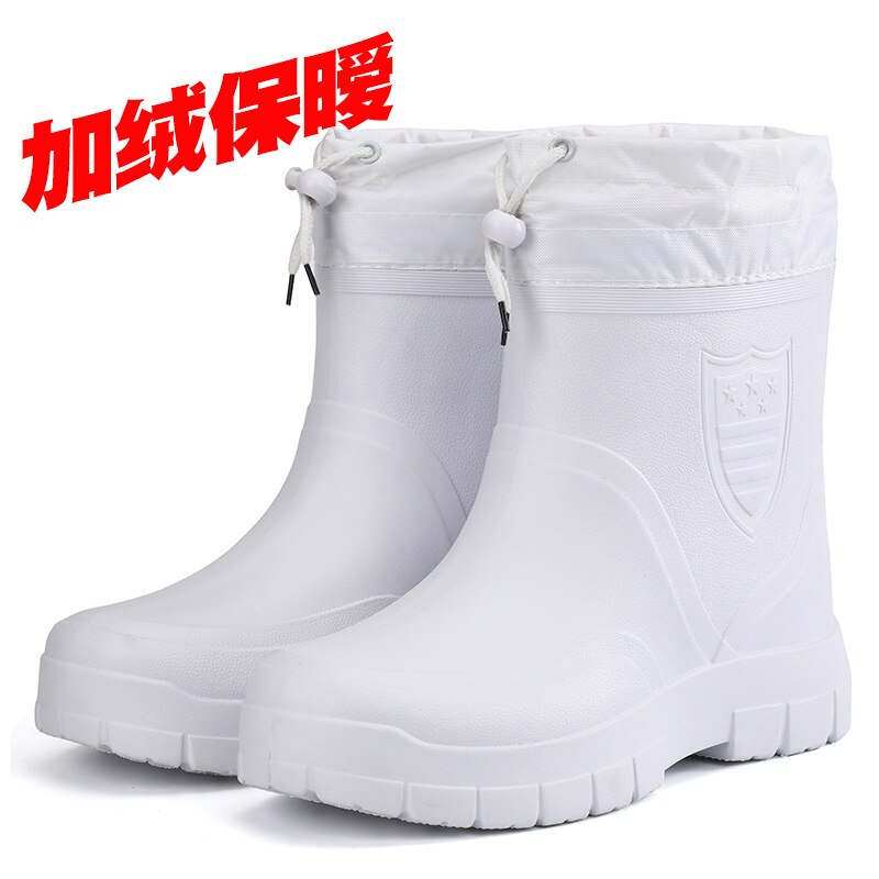 Swyivy Eva Regenlaarzen Met Bont Warm Winter Schoenen Voor Mannen Ankle Hight Snowboots Watetproof Licht Gewicht Regenlaarzen: 42