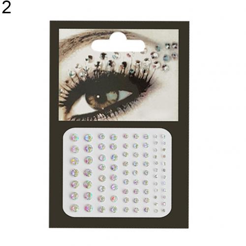 Kropp ansikte smink tillfällig glitter ögon klistermärken diy nail art strass dekor: 2