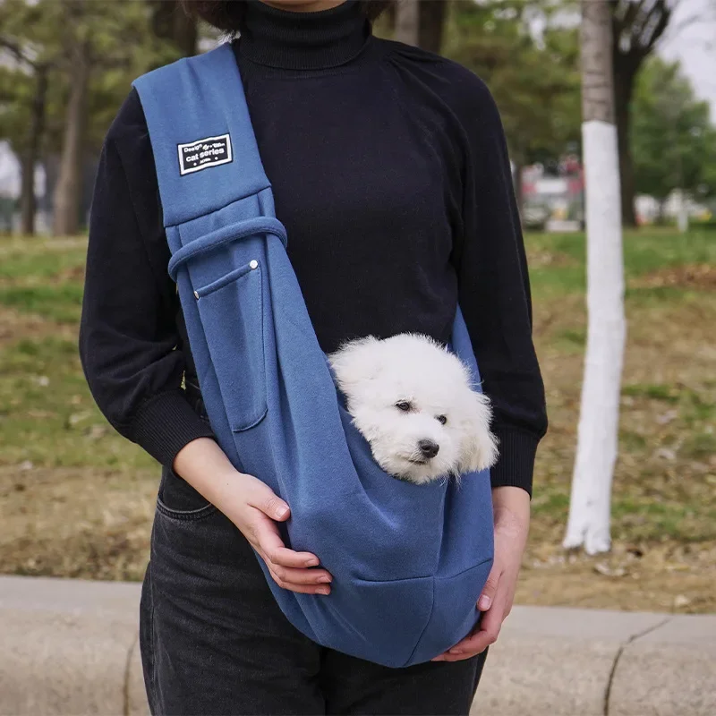 Pet Outdoor Portable Dog Backpack Teddy Pomeranian Small Dog Travel Crossbody Bag Mesh Breathable Cat Bag Chest Back Cat Bag: ivory yellow