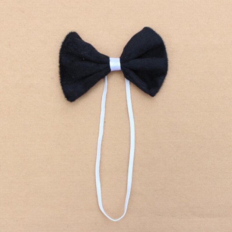 Kleurrijke Dier Strikje Handgemaakte Tijger Luipaard Giraffe Print Ties Kids Kinderen Prestaties Props Party Dress Up Decor: Black