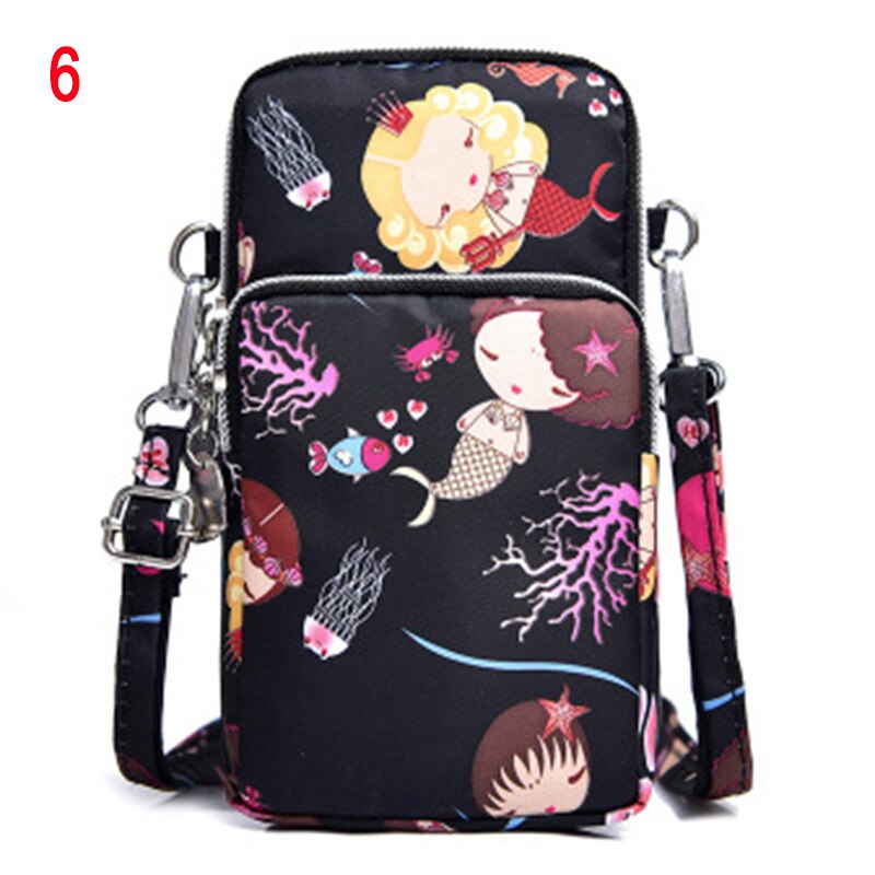 Crossbody carteira durável waterpoor moeda bolsa de telefone celular dos desenhos animados impresso mini bolsa de ombro 9x5x17.5cm: 6
