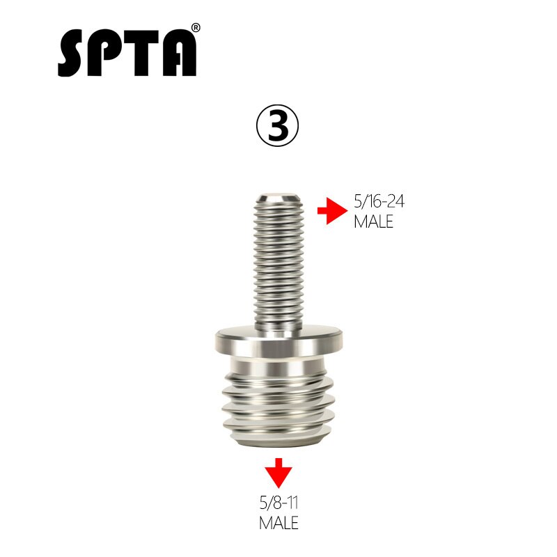 SPTA 1Pc Drill Aapter Thread For Polishing spindle nut Loop Backer Plate Backing Pad Polisher 5/8 11 M14 5/16 24 Thread Buffer: 5811 to 516-24