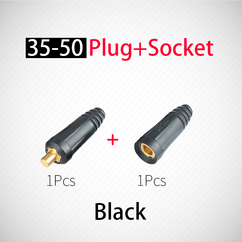 Conector de Cable de soldadura rápido adaptador para enchufe DKJ 10-25 35-50 50-70 acoplador accesorios de la máquina de soldadura: DKJ 35-50 Black