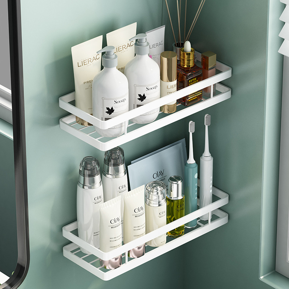 Nordic Bathroom Shelves No Punching Strong Load-bearing Sundries Storage Rack Multifunctional Kitchen Spice Bottle Organizer