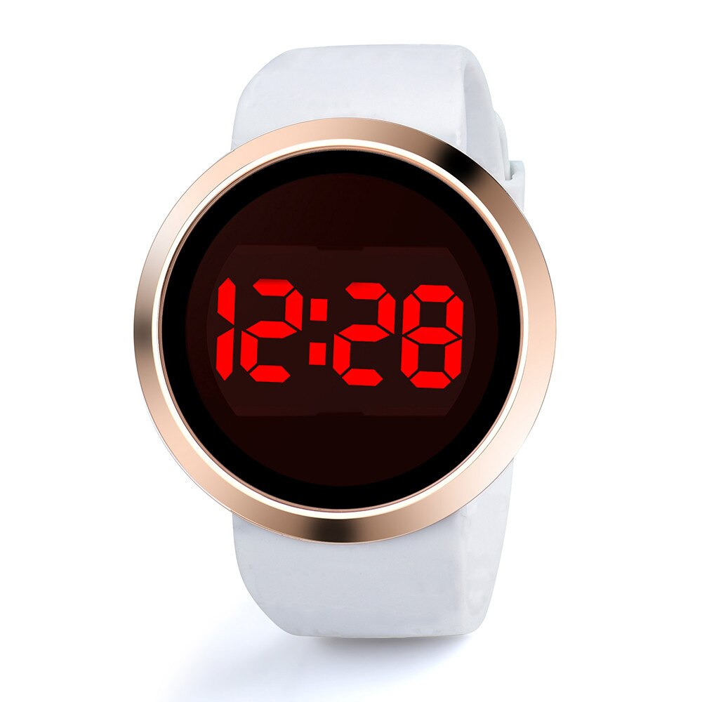 Digitale Horloge Mannen Vrouwen Sport Led Horloges Siliconen Elektronische Kleurrijke Horloges Elektronische Klok Digitale Mode Klok: White 