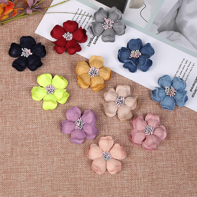 5pcs Chiffon Artificial Flower Handmade DIY Fabric Flowers for Wedding Party Craft Home DIY Decoration