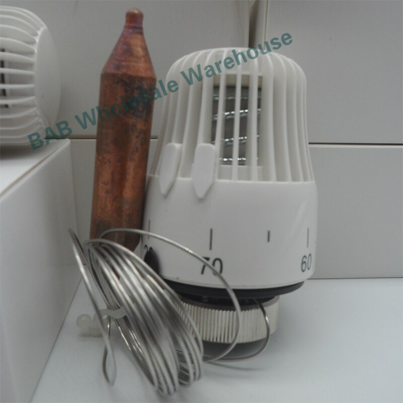Cabezal/actuador de válvula de radiador termostático con sensor de temperatura, cabezal de controlador remoto M30 * 1,5mm para sistemas de calefacción