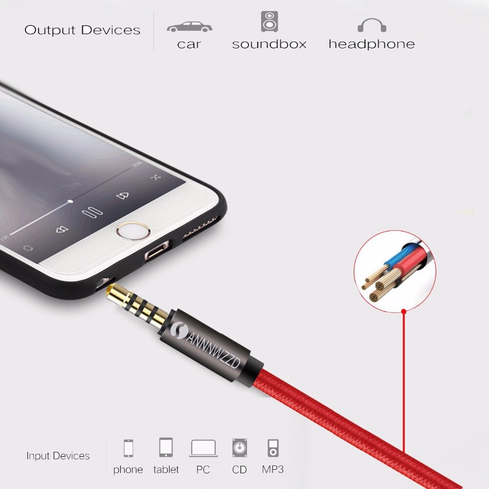 3.5Mm Audio Verlengkabel Jack 3.5Mm Man-vrouw Extender Kabel Voor Hoofdtelefoon Huawei P20 Iphone 6S MP4 Speler Audiokabel