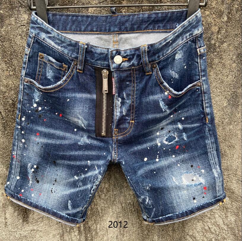 Zomer Mannen Korte Jeans, Italiaanse Ripped Rits Skinny Jeans, Zomer Stijl, DSQUARED2