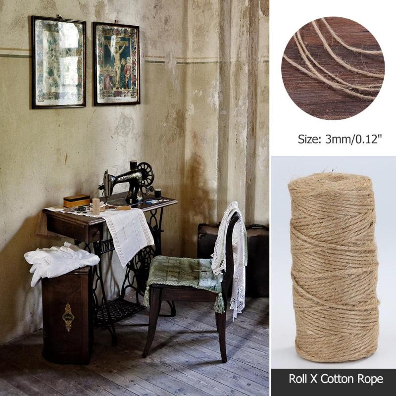 100m / Roll Retro Natural Hemp Rope Jute Wrapped Linen Rope Winding Thread Thread Diy Handmade Tie Thread Lace Rope Rope