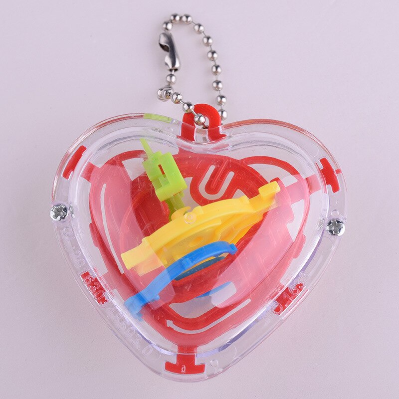 50 Steps Heart Shape Labyrinth 3D Maze Portable Mini Early Learning Educational Toys Test Balance Puzzle Kids Toys