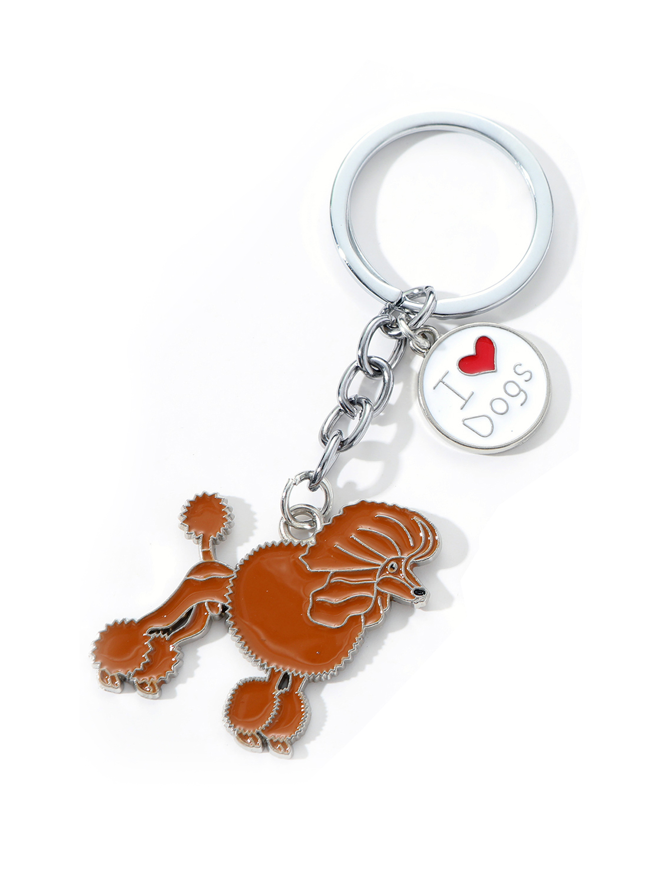 Pet German shepherd dog Keychain Dog Pendant Animal Bell Enamel Keyring Women Bag Jewelry Girls: Blue