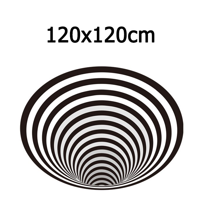3D Vortex Illusion Tapijt Swirl Print Optische Illusie Gebieden Tapijt Tapijt Vloer Pad Antislip Deurmat Matten Voor Thuis decore: 120x120cm