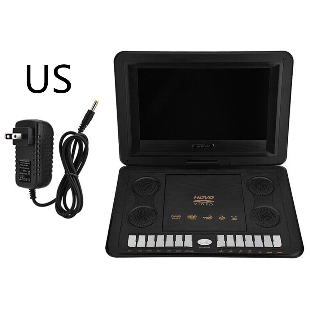 Car VCD Home Rechargeable Battery Portable Video 16:9 HD USB Widescreen 13.8inch LCD Screen TV Game DVD Player