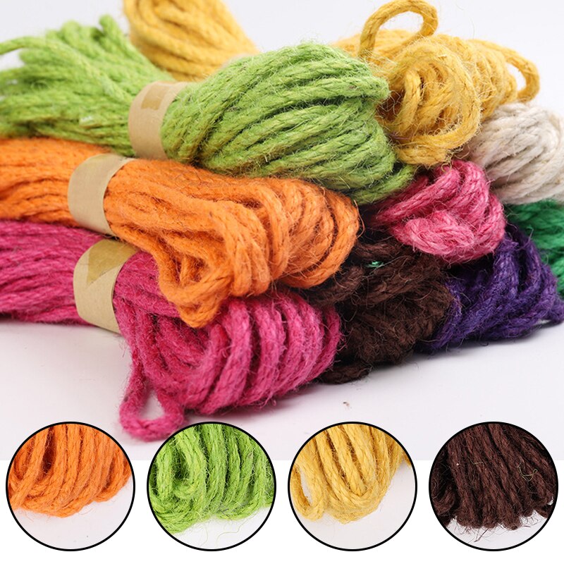 6mm 10meters/roll Burlap Rope Natural Jute Twine Burlap String Linen Rope Wedding Wrapping Cords Thread DIY decoration