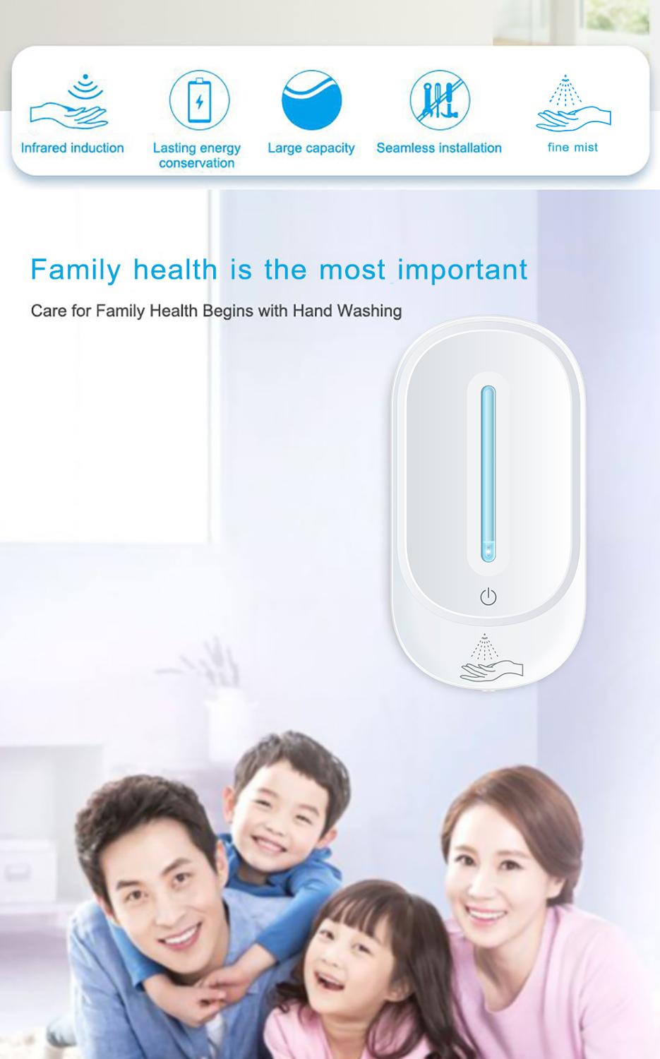 350ml Bathroom Automatic Liquid Soap Dispenser Wall-mounted Alcohol Soap Dispenser Foam Hand Washing Machine