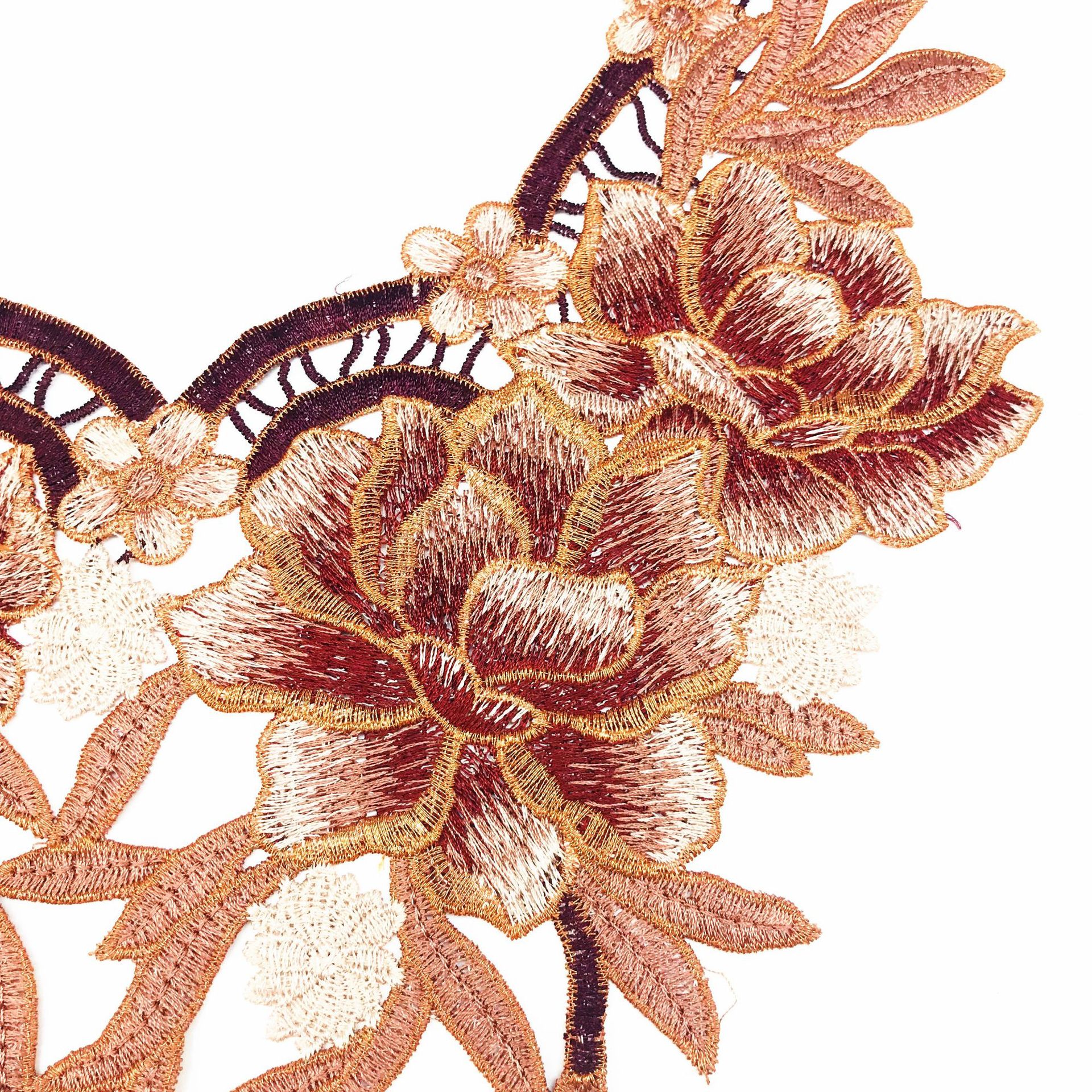 DIY sewing dresses flower applique Collar applique DIY decoration accessories 3d flower Patches Water Soluble