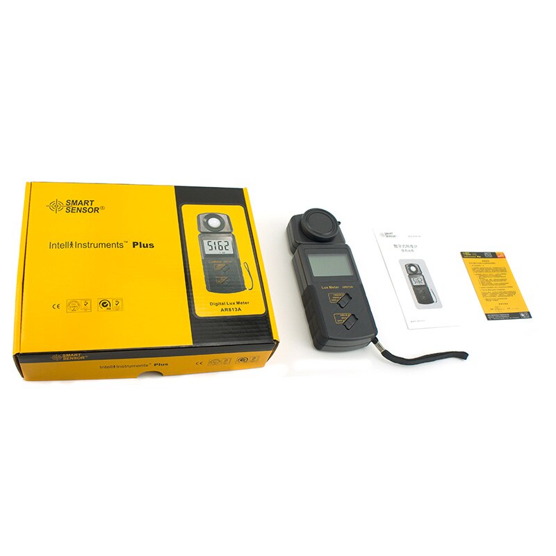 Smart Sensor High Precision Digital Lux Meter Portable LCD Screen Display AR813A Measuring Range 1~100.000 lux Electronic Meter