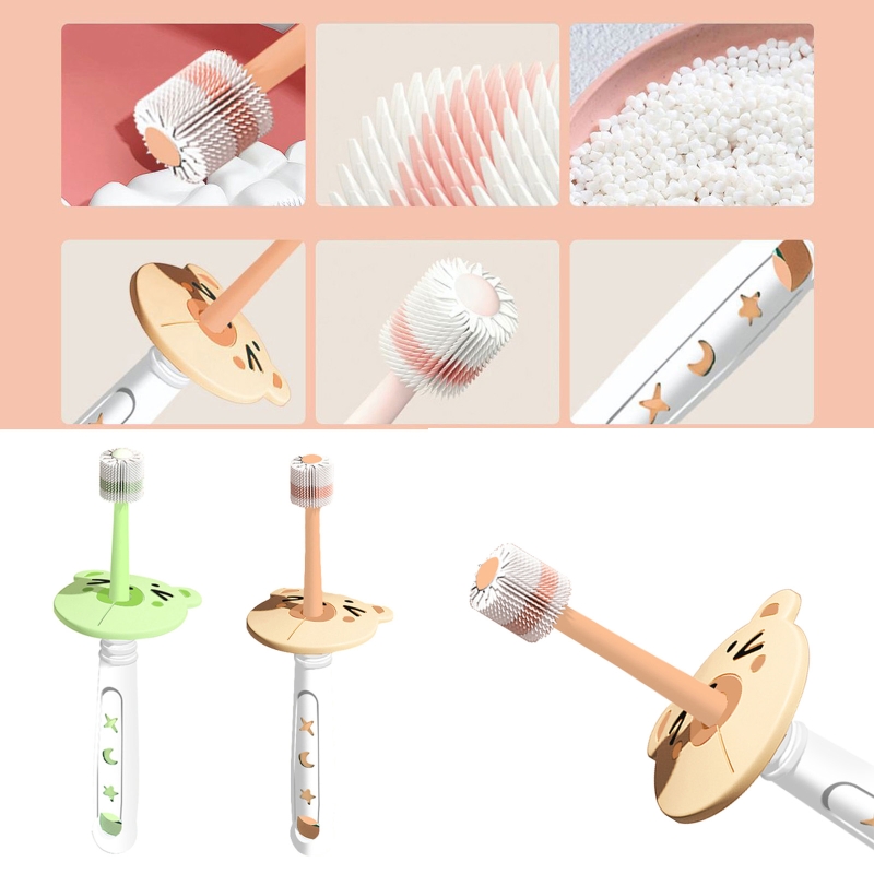 Baby 360-degree Free Rotation Toothbrush Child Safety Soft-bristled Toothbrushes 87HD
