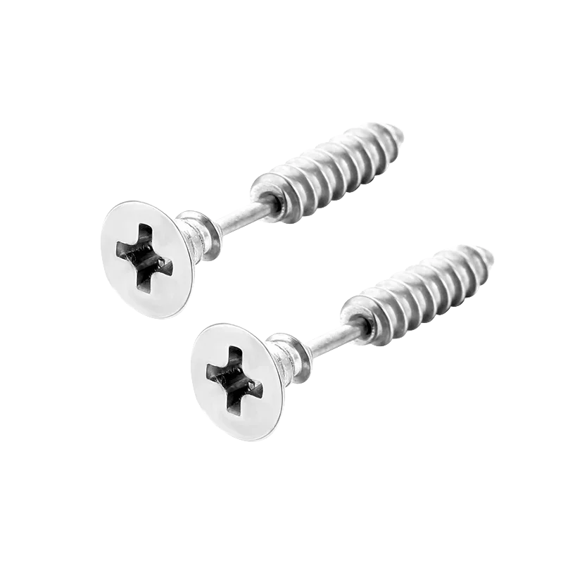 2Pcs Women Men Earrings Stainless Steel Piercing – Grandado