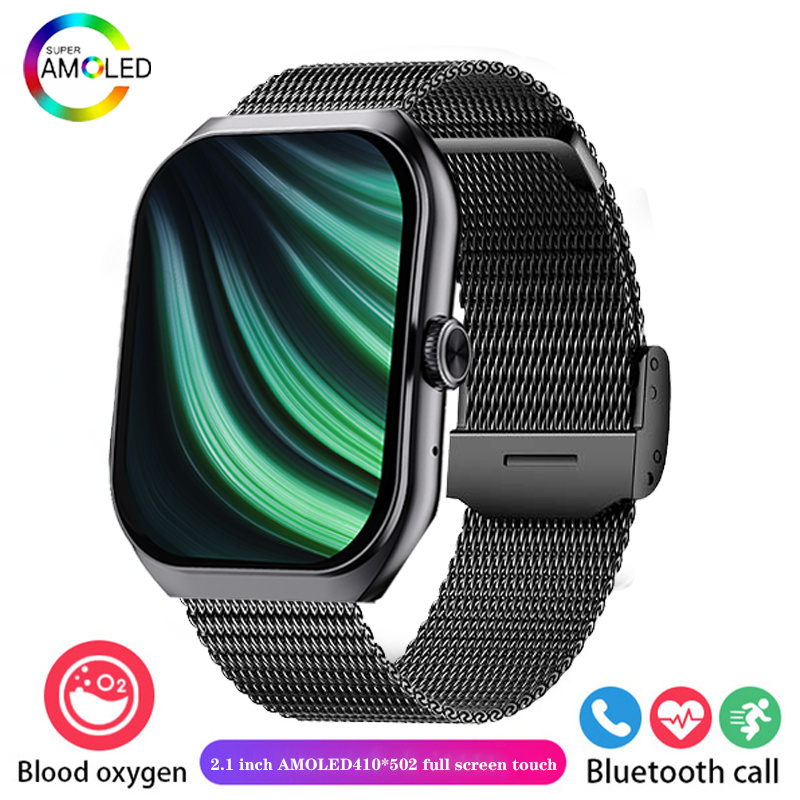 2024 nowy inteligentny zegarek AMOLED połączenie Bluetooth monitorowanie tlenu my krwi 100 tryb sportowy IP68 wodoodporny męnarty smartwatch dla androida IOS: SZARY