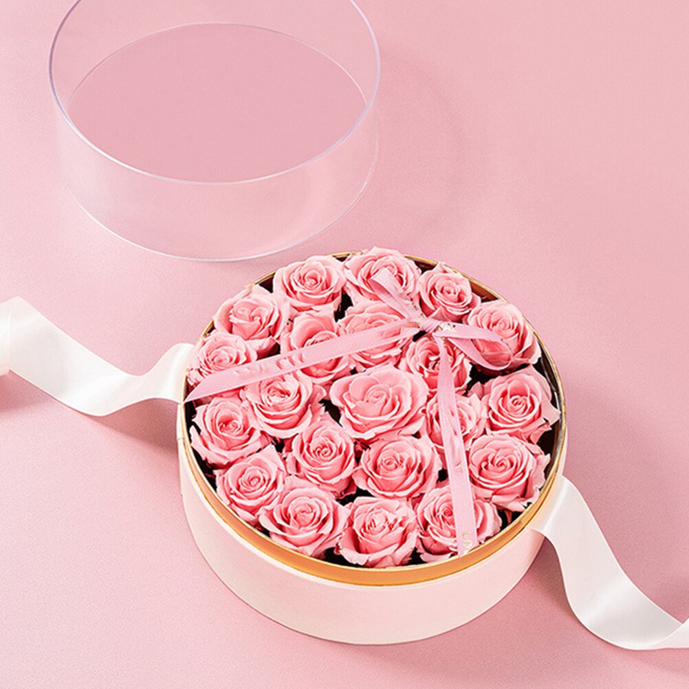 Round Mother's Day Box Eternal Flower Box Party Favor Container with Window