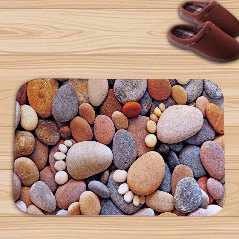 3D tapis de pierre de galets paillassons tapis de porte cuisine extérieure salon tapis de sol tapis zone imperméable couloir bienvenue tapis de sol tapis: TMD0011