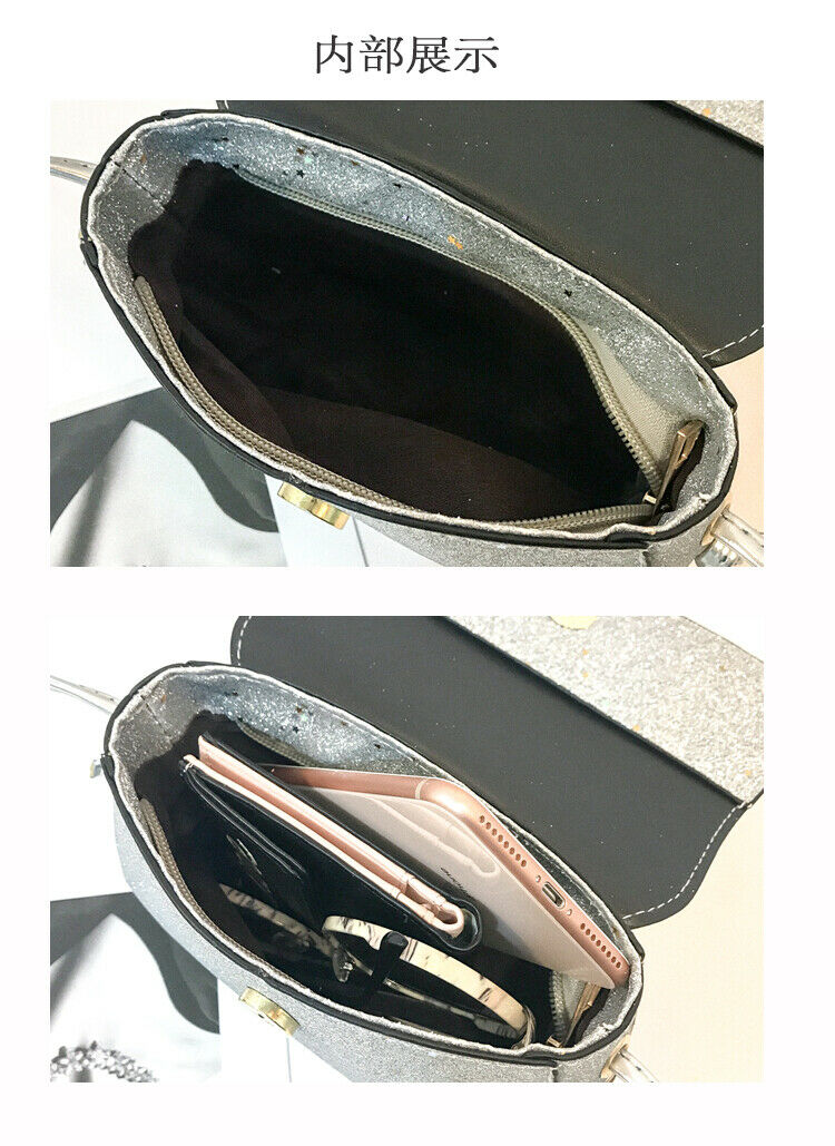 Damenhandtasche aus pu-leder mit glitzer, umhängetasche, crossbody-tasche, envelope-handtasche, hübsche geldbörse, reise- und streetwear-tasche