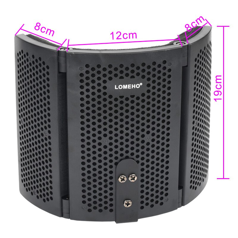 Plastic 3 Panels Isolation Shield Portable and Adjustable Foldable for Condenser Microphone to Reduce Noise Acoustic LO-PS58