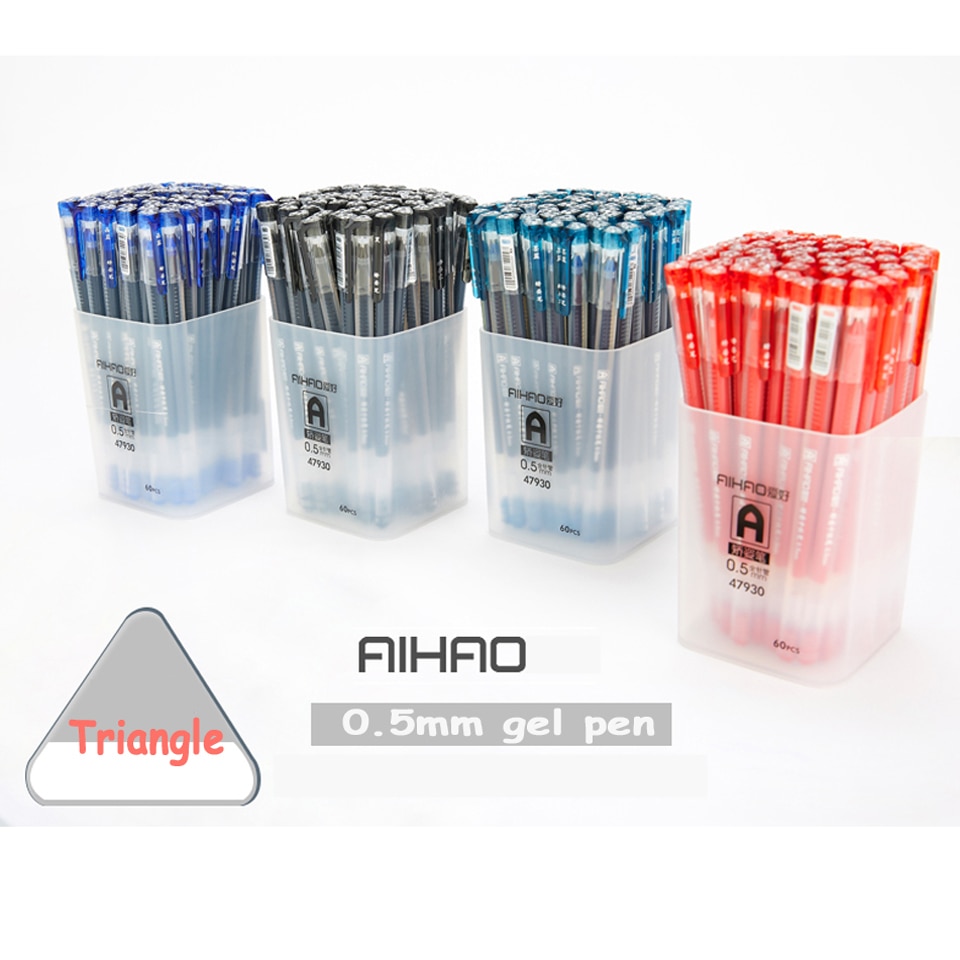 Gel Pen 0.5mm Black/Blue/Red/Navy blue ink Writing Smooth Plastic Neutral Pen For Student School Office Stationery