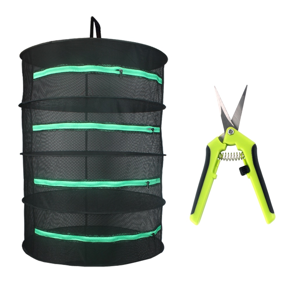 Casolly Black Herb Drying Rack W/Green Zipper,Scissors for Free