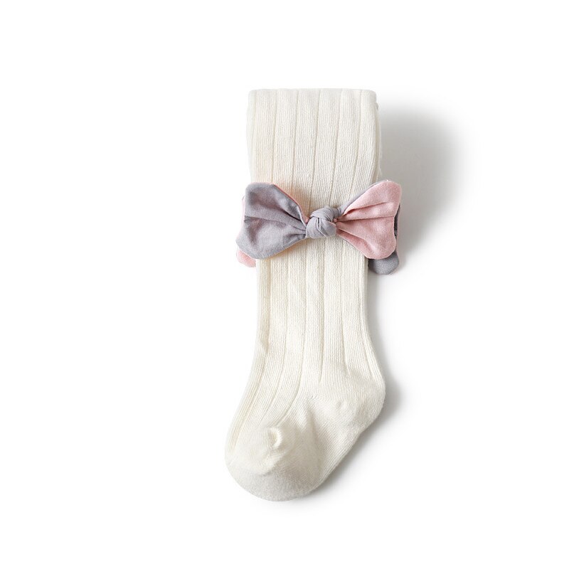 Leuke Gebreide Effen Kleur Baby Meisjes Panty Prinses Strikken Zachte Katoenen Baby Panty Winter Herfst Meisjes Panty Baby Meisje Panty: white