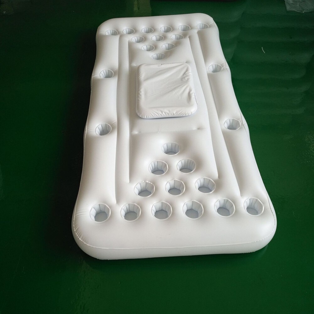 1Pc Opblaasbare Bier Tafel Draagbare 28 Cup Gat Vlotter Rij Water Drank Ijsemmer Zwevend Bed Water Opblaasbaar Tafel voor Water