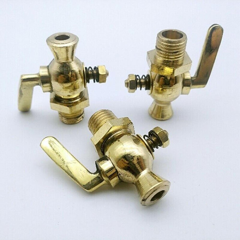 3/8" External Thread Brass Handle Straight Plug Valve Pressure Gauge Cock Drain Valve Home Improvment Accessories