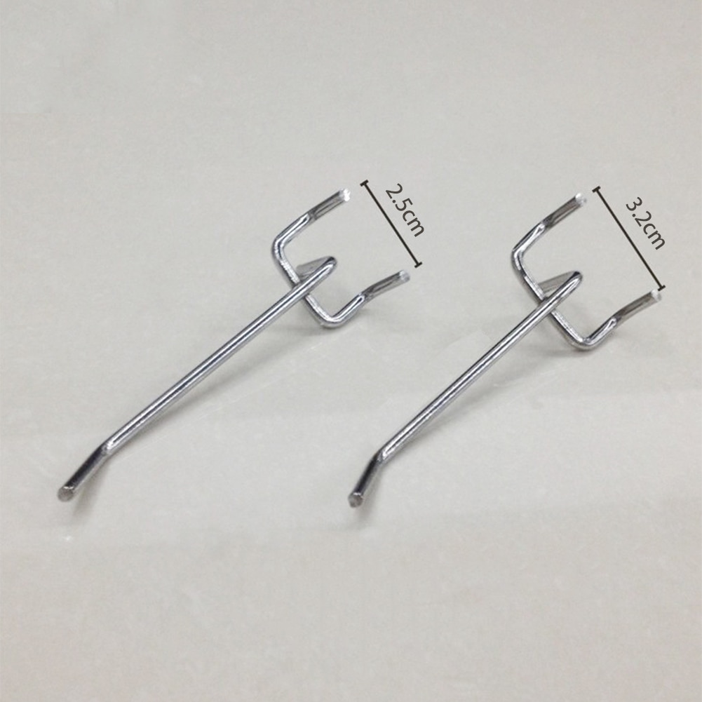 10pcs Iron Easy Install Supermarket Home Storage Holder Workshop Display Hanger Retail Shop Pegboard Hook Wall Mounted Durable