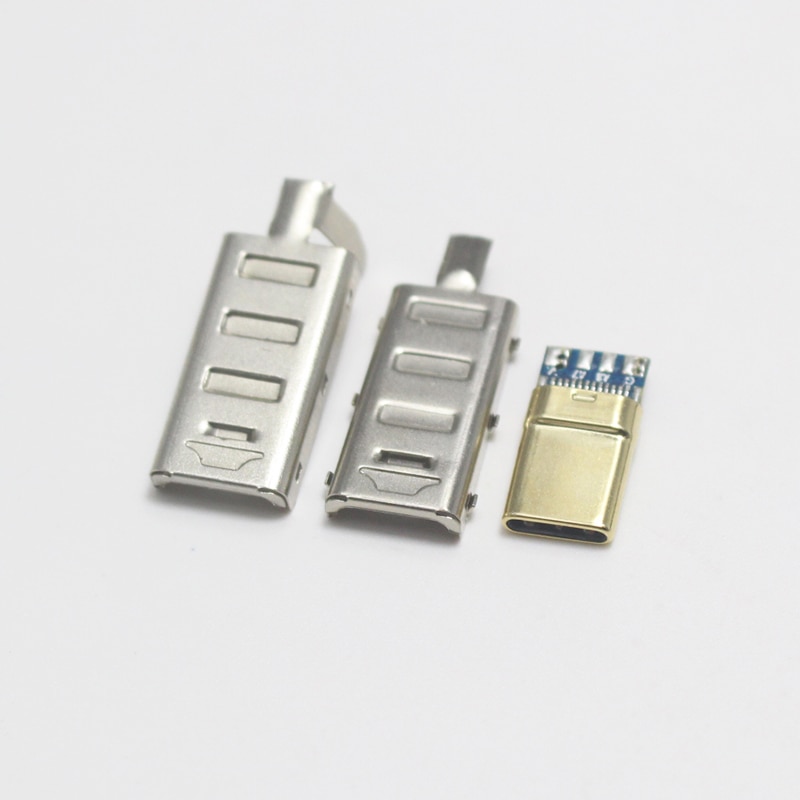 Connecteur USB type-c 2.0 à souder, connecteur mâle 24 broches avec boîtier métallique Long, 1/2/5 jeux