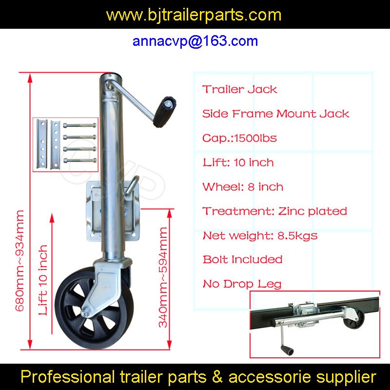 CVP jockey wheel, trailer jockey wheel, trailer jack, single wheel jockey wheel, 1500LBS