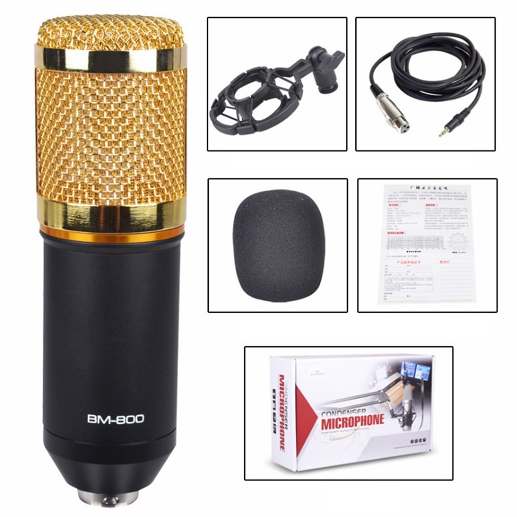 Bm-800 condensateur micro Kit diffusion Studio enregistrement micro pratique Portable micros: orange