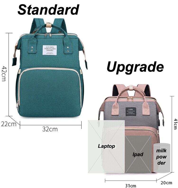 Folding Mommy Bag Lightweight Portable Folding Crib Bed Large-capacity Baby Backpack Female Mommy Outting Bag Bolsa Feminina DDJ