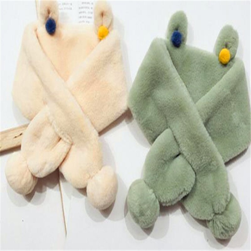 Mädchen han-ausgabe mit dicken pelz kragen zu halten warme winter wolle schal männlichen babys kreuz reine farbe kaninchen wolle tuch B322