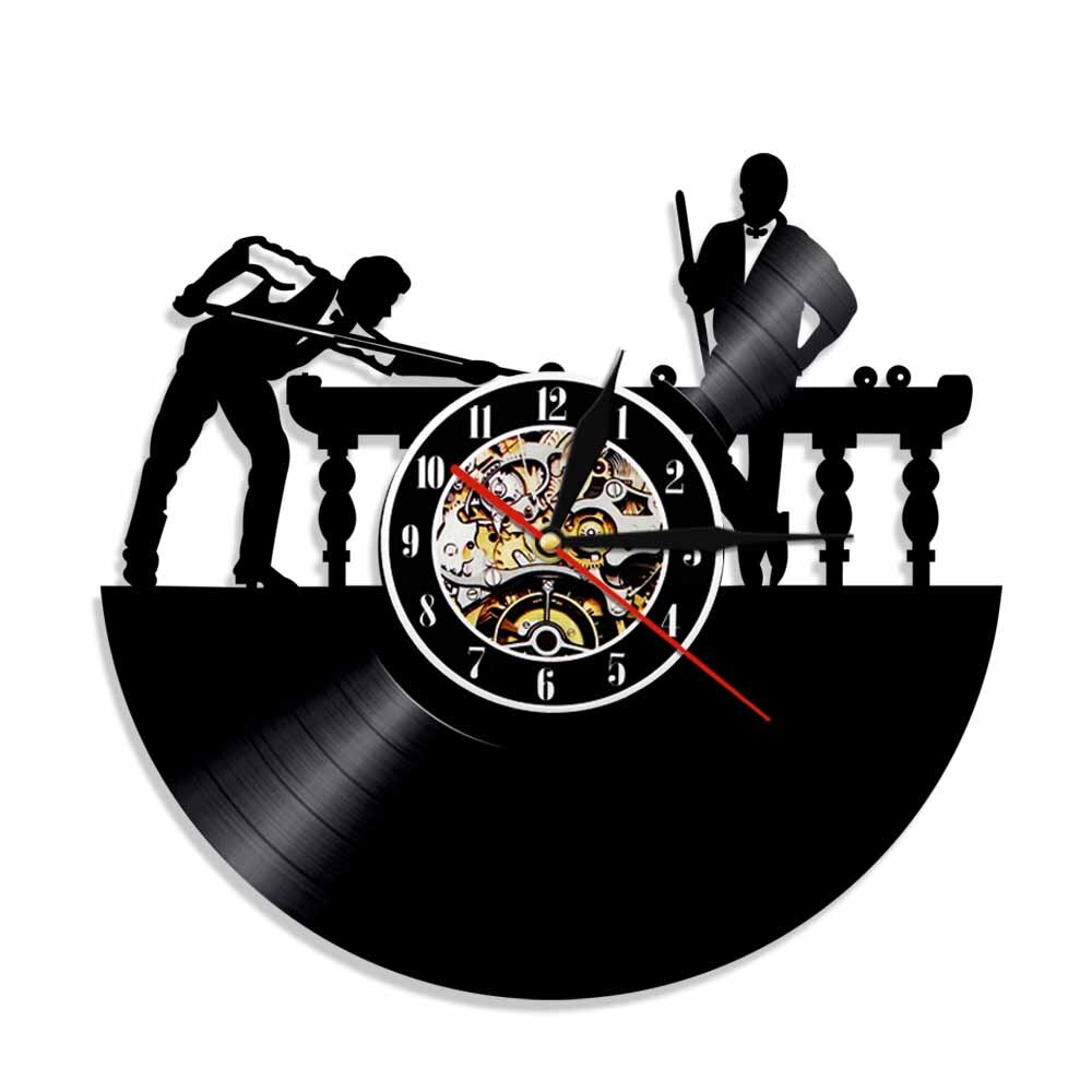 Billiard Balls LED Wall Clock Pool Snooker Sports Vinyl Record Wall Clock Modern Unique Pool Billiards Snooker Room Decor: NO LED Light