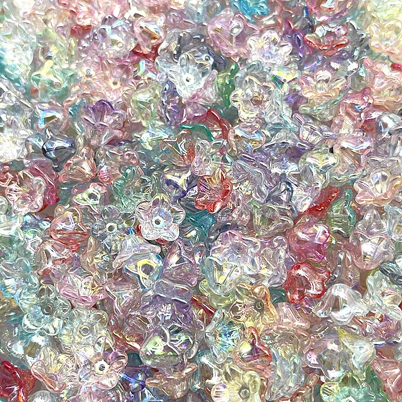 50 Uds. De tapas de cuentas acrílicas de campana de cambio Gradual de 7x13mm, accesorios de joyería, dijes, pulseras, cuentas espaciadoras para fabricación de joyas: Gris rosáceo pálido