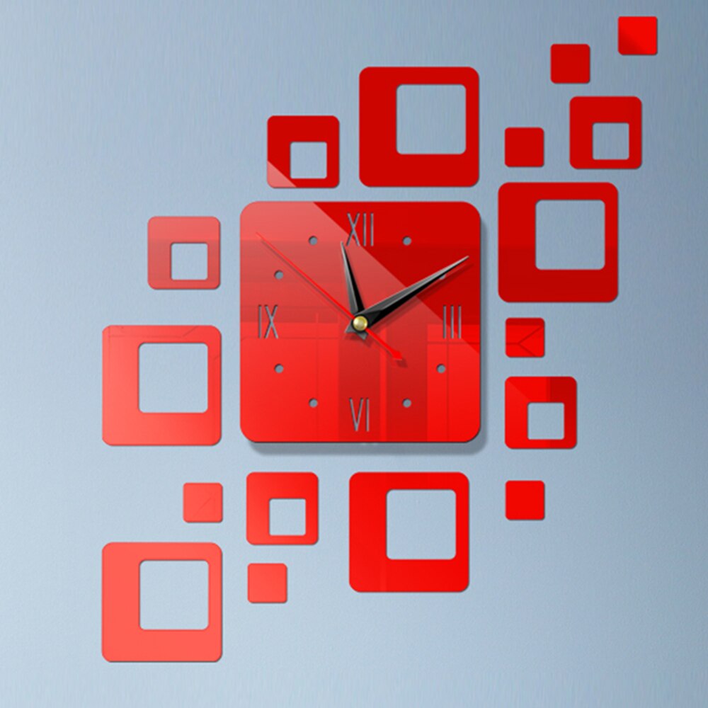 DIY 3D Mirror Wall Stickers Wall Clock Watch Art Mural Home Decor Living Room TV Background Stickers Wall Clocks Quartz Needle