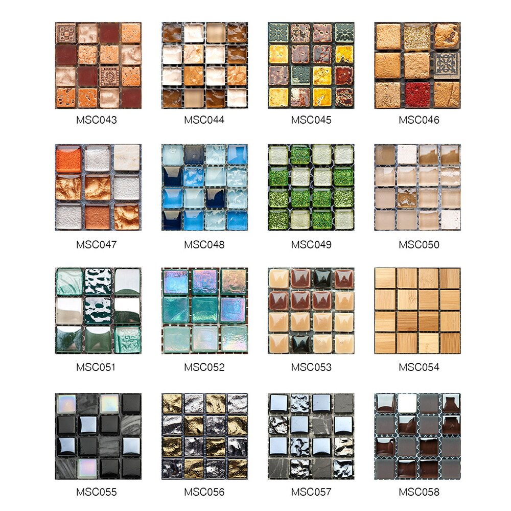10 stuks/partij 3d mozaïektegelstickers voor keuken, badkamer, muurdecoratie, zelfklevende, waterdichte stickers voor de woonkamer