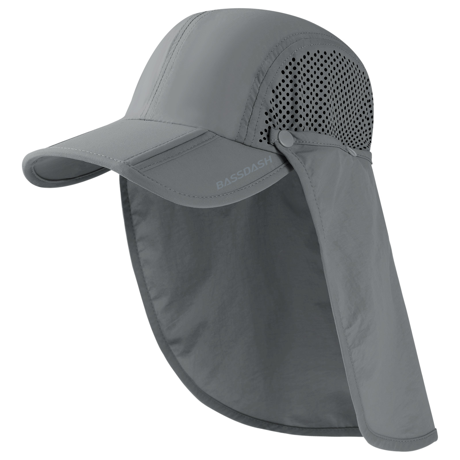 BASSDASH-Chapéu de pesca dobrável com aba removível do pescoço, portátil para homens e mulheres, golfe e caminhada, UPF 50 Plus