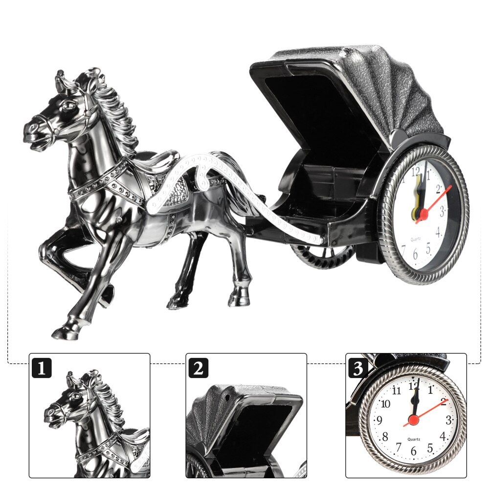Horse Alarm Clock Luxury Retro Alarm Clock Novelty Unique Table Desk Clock