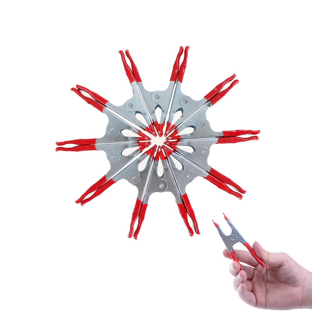 5pcs 4inch Mini Metal Heavy Duty Spring Clamps Crocodile Clip Red Plastic Tips Tool Clips Grip Holder DIY Hand Tools