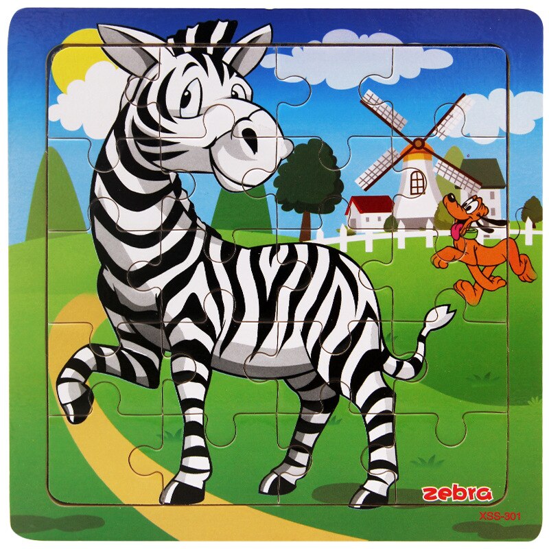 Kleine 3D Puzzle kinder 20 Stück von Holz Wald Tier Geschichte Puzzle Idiom Puzzle Pädagogisches Spielzeug: Gold