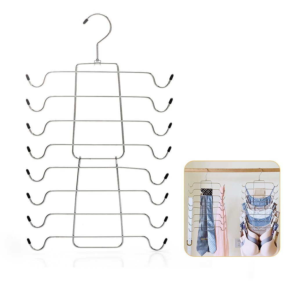 Home Storage Hangers Magic Clothes Hanger Multi-Layer Underwear Hanger Folding Vest Drying Rack Multifunction Clothes Hangers: Black