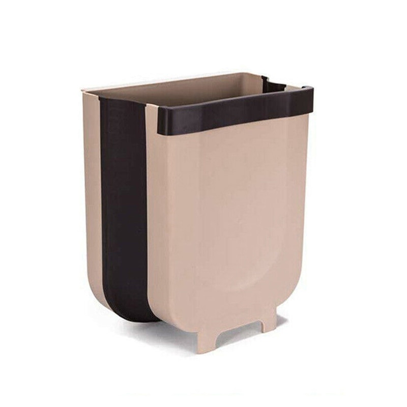 Folding Waste Bin Kitchen Cabinet Door Hanging Trash Car Garbage Can Home Room Garbage Hanging Toilet Retractable Basket